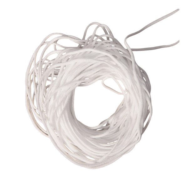Art. 5018 Elástico redondo para mascarillas color blanco de 2mm